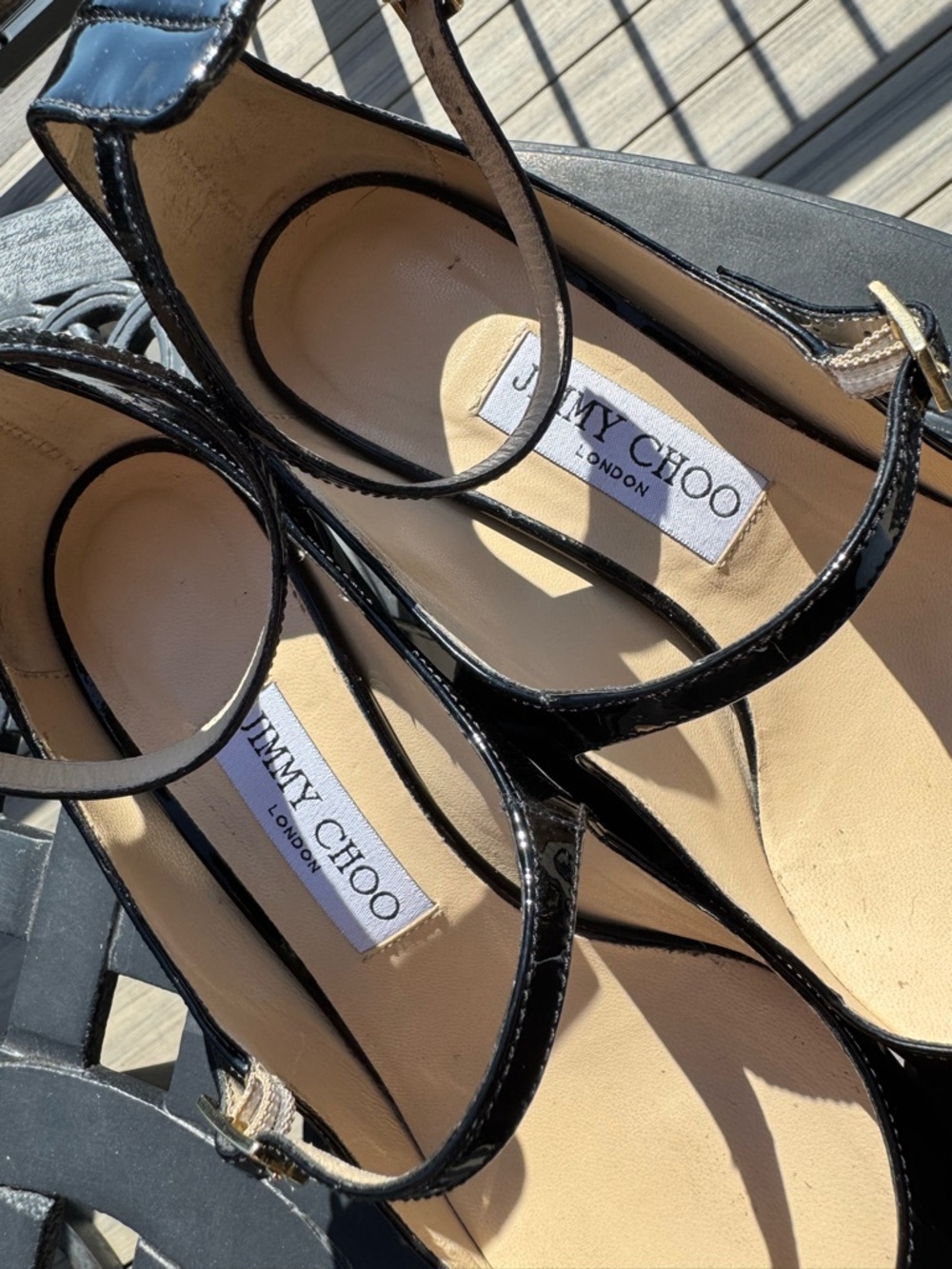❤️Jimmy Choo Black Patent Leather Shoes 37 1/2